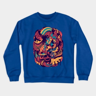 Retro Triad Abstract Wave of Thoughts No 2 Crewneck Sweatshirt